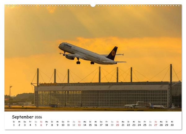 Produktbild: Airliner in M&uuml;nchen / 2026 (Wandkalender 2026 DIN A2 quer), CALVENDO Monatskalender