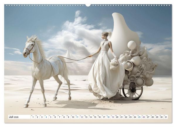 Produktbild: Surrealismus trifft Pferdefans (Wandkalender 2026 DIN A2 quer), CALVENDO Monatskalender