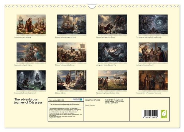 Produktbild: The adventurous journey of Odysseus (Wall Calendar 2027 DIN A3 landscape), CALVENDO 12 Month Wall Calendar