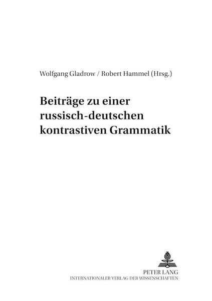Produktbild: Beitr&auml;ge zu einer russisch-deutschen kontrastiven Grammatik