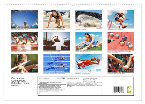 Produktbild: Faszination Leichtathletik: Schneller, h&ouml;her, weiter (hochwertiger Premium Wandkalender 2027 DIN A2 quer), Kunstdruck in Hochglanz