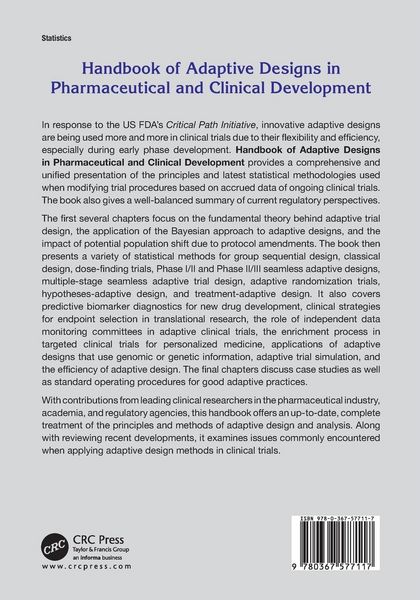 Produktbild: Handbook of Adaptive Designs in Pharmaceutical and Clinical Development
