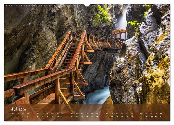 Produktbild: Faszinierende Naturschauspiele - imposante Klamm und Wasserfall Fotografie (hochwertiger Premium Wandkalender 2026 DIN A2 quer), Kunstdruck in Hochglanz