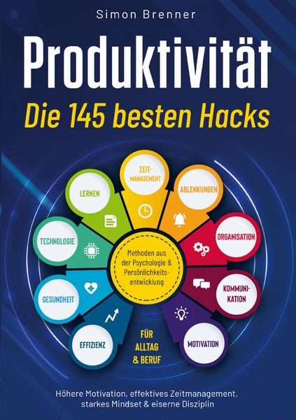 Produktbild: Produktivit&auml;t - Die 145 besten Hacks: Methoden aus der Psychologie & Pers&ouml;nlichkeitsentwicklung
