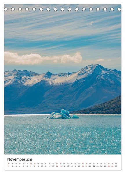 Produktbild: Patagonien, die sch&ouml;nsten Reiseziele: Wildnis am Rande der Welt (Tischkalender 2026 DIN A5 hoch), CALVENDO Monatskalender