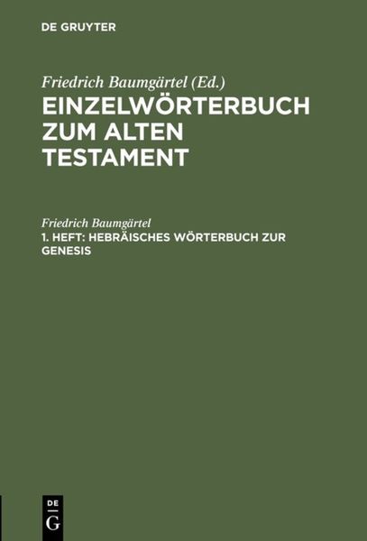 Produktbild: Hebr&auml;isches W&ouml;rterbuch zur Genesis