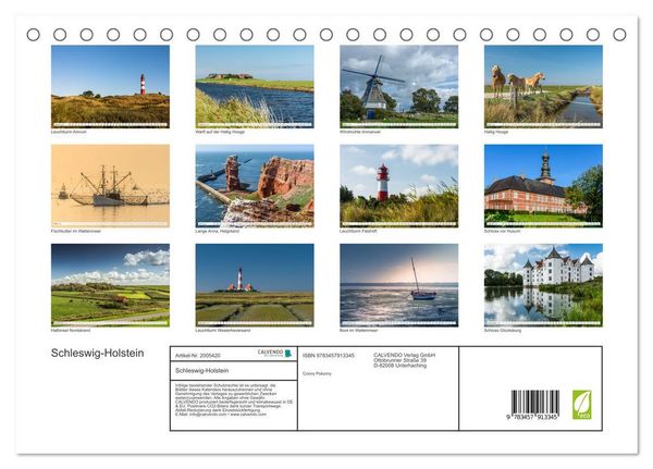 Produktbild: Schleswig-Holstein (Tischkalender 2026 DIN A5 quer), CALVENDO Monatskalender