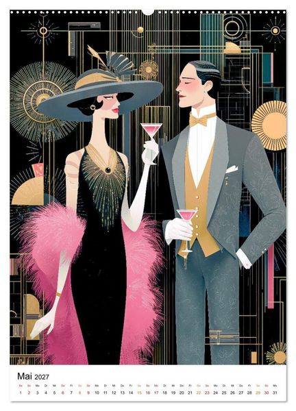 Produktbild: Art Deco - Glamour, Geometrie und Goldstaub (Wandkalender 2027 DIN A2 hoch), CALVENDO Monatskalender