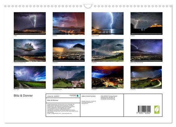 Produktbild: Blitz & Donner (Wandkalender 2026 DIN A3 quer), CALVENDO Monatskalender