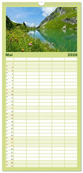 Produktbild: Familienplaner 2026 - Oberstdorf - Bergparadies in den Alpen mit 5 Spalten (Wandkalender, 21 x 45 cm) CALVENDO