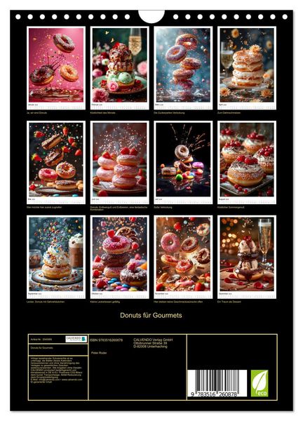 Produktbild: Donuts f&uuml;r Gourmets (Wandkalender 2026 DIN A4 hoch), CALVENDO Monatskalender