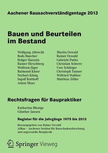 Produktbild: Aachener Bausachverst&auml;ndigentage 2013