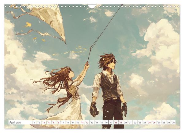 Produktbild: Das Jahr der Liebe: Verliebte P&auml;rchen im Manga-Stil (Wandkalender 2026 DIN A3 quer), CALVENDO Monatskalender