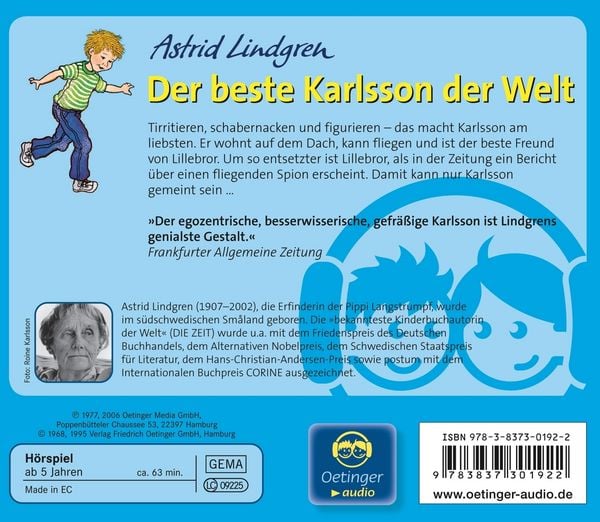 Produktbild: Karlsson vom Dach 3. Der beste Karlsson der Welt. H&ouml;rspielklassiker