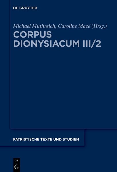 Produktbild: Corpus Dionysiacum III/2