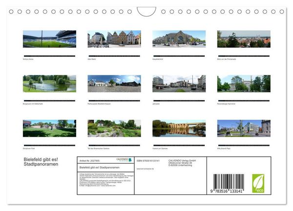 Produktbild: Bielefeld gibt es! Stadtpanoramen (Wandkalender 2026 DIN A4 quer), CALVENDO Monatskalender