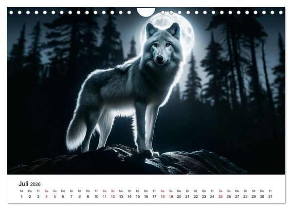 Produktbild: Kanadische K&uuml;stenw&ouml;lfe (Wandkalender 2026 DIN A4 quer), CALVENDO Monatskalender