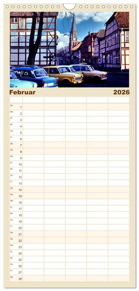 Produktbild: Familienplaner 2026 - Trabi-Land DDR mit 5 Spalten (Wandkalender, 21 x 45 cm) CALVENDO