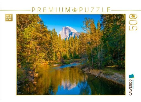 CALVENDO Puzzle Half Dome mit Merced River im Yosemite National Park | 500 Teile Lege-Größe 48 × 36 cm Foto-Puzzle für Erwachsene