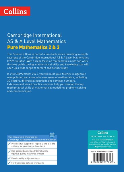Produktbild: Cambridge International AS & A Level Mathematics Pure Mathematics 2 and 3 Student's Book