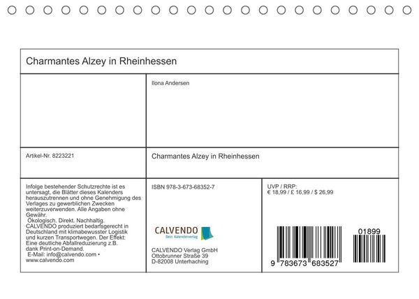 Produktbild: Charmantes Alzey in Rheinhessen (Tischkalender 2022 DIN A5 quer)