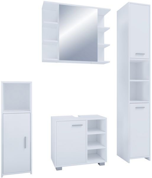 4-tlg. Komplett Badmöbel Badschrank Set Zalo I
