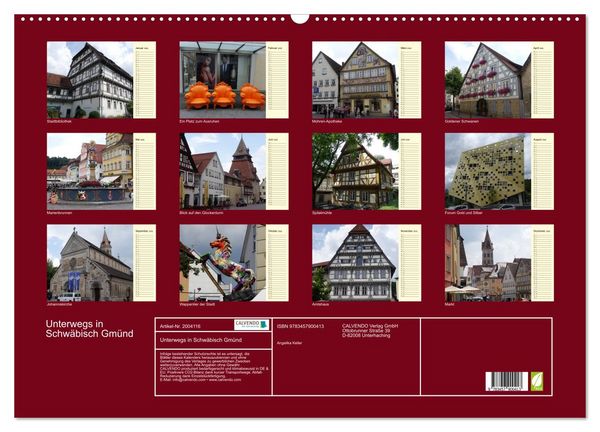 Produktbild: Unterwegs in Schw&auml;bisch Gm&uuml;nd (Wandkalender 2026 DIN A2 quer), CALVENDO Monatskalender