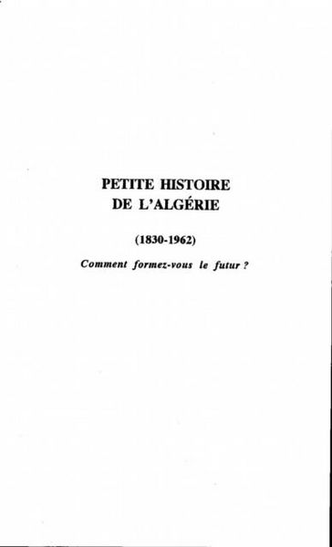 Produktbild: Petite Histoire De L'algerie (1830-196)