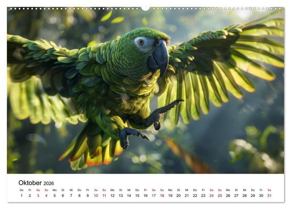 Produktbild: Papageien - Farbenfrohe Paradiesv&ouml;gel (Wandkalender 2026 DIN A2 quer), CALVENDO Monatskalender