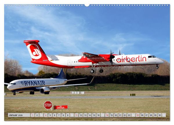 Produktbild: Flugzeuge - Starts und Landeanfl&uuml;ge (hochwertiger Premium Wandkalender 2026 DIN A2 quer), Kunstdruck in Hochglanz