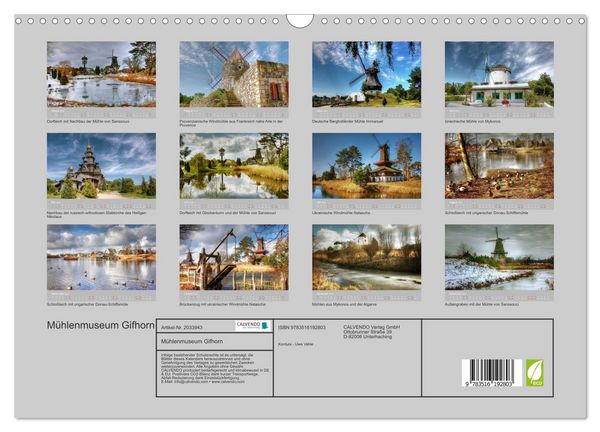 Produktbild: M&uuml;hlenmuseum Gifhorn (Wandkalender 2026 DIN A3 quer), CALVENDO Monatskalender
