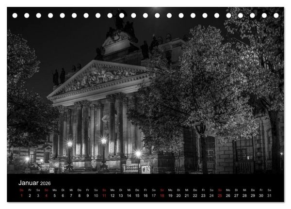 Produktbild: Dresden - Elbflorenz bei Nacht (Tischkalender 2026 DIN A5 quer), CALVENDO Monatskalender