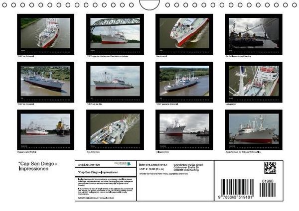 Produktbild: "Cap San Diego" - Impressionen (Wandkalender immerw&auml;hrend DIN A4 quer)