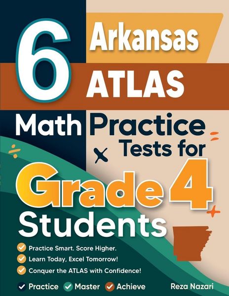 Produktbild: 6 Arkansas ATLAS Grade 4 Math Practice Tests
