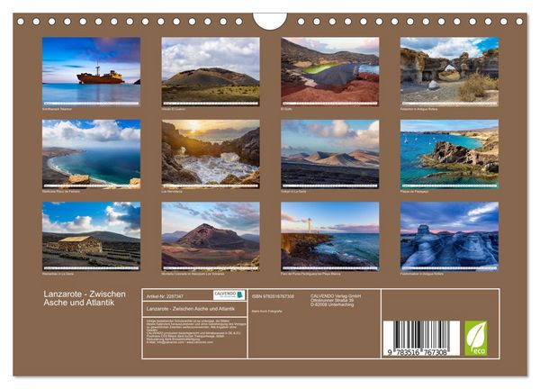 Produktbild: Lanzarote - Zwischen Asche und Atlantik (Wandkalender 2027 DIN A4 quer), CALVENDO Monatskalender