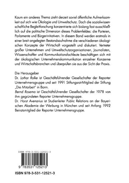 Produktbild: Unternehmen in der &ouml;kologischen Diskussion