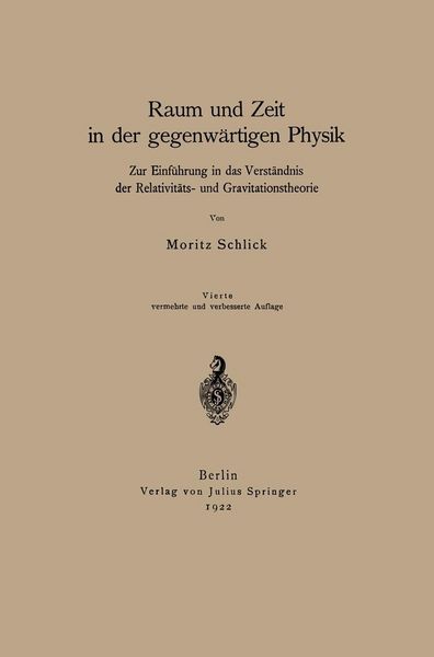 Produktbild: Raum und Zeit in der gegenw&auml;rtigen Physik