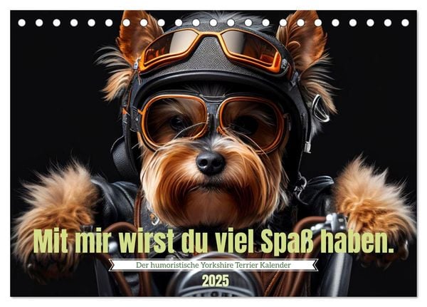 Der humoristische Yorkshire Terrier Kalender (Tischkalender 2025 DIN A5 quer), CALVENDO Monatskalender