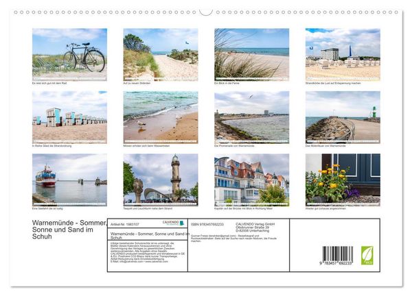Produktbild: Warnem&uuml;nde - Sommer, Sonne und Sand im Schuh (hochwertiger Premium Wandkalender 2026 DIN A2 quer), Kunstdruck in Hochglanz