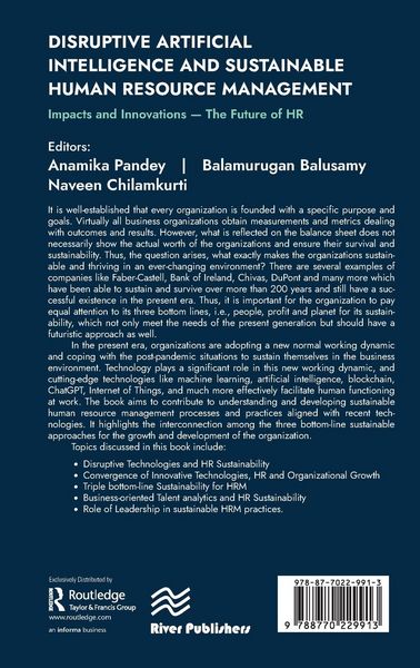 Produktbild: Disruptive Artificial Intelligence and Sustainable Human Resource Management