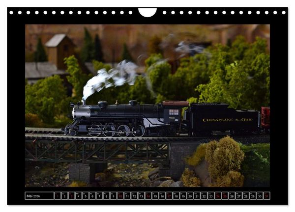 Produktbild: Amerikanische Modelleisenbahnen (Wandkalender 2026 DIN A4 quer), CALVENDO Monatskalender