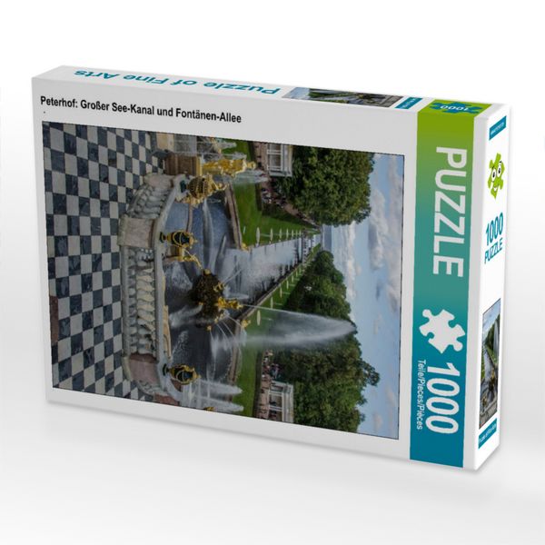 Produktbild: CALVENDO Puzzle Peterhof: Gro&szlig;er See-Kanal und Font&auml;nen-Allee | 1000 Teile Lege-Gr&ouml;&szlig;e 64x48cm Foto-Puzzle f&uuml;r gl&uuml;ckliche Stunden