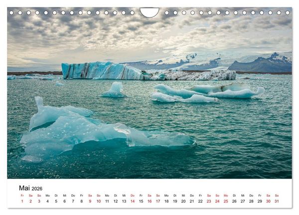 Produktbild: Island, Land aus Feuer und Eis: Sich st&auml;ndig neu formende Erde (Wandkalender 2026 DIN A4 quer), CALVENDO Monatskalender