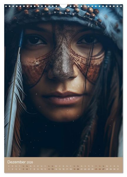 Produktbild: Schamanische Seelen: Mystische Indianerportraits (Wandkalender 2026 DIN A3 hoch), CALVENDO Monatskalender