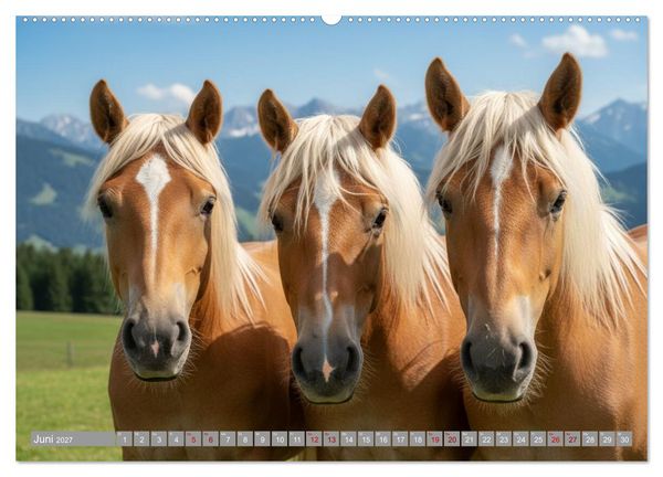 Produktbild: Alpent&auml;ler und Haflinger Pferde (Wandkalender 2027 DIN A2 quer), CALVENDO Monatskalender