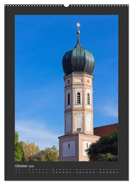 Produktbild: Kircht&uuml;rme im Landkreis F&uuml;rstenfeldbruck (hochwertiger Premium Wandkalender 2026 DIN A2 hoch), Kunstdruck in Hochglanz
