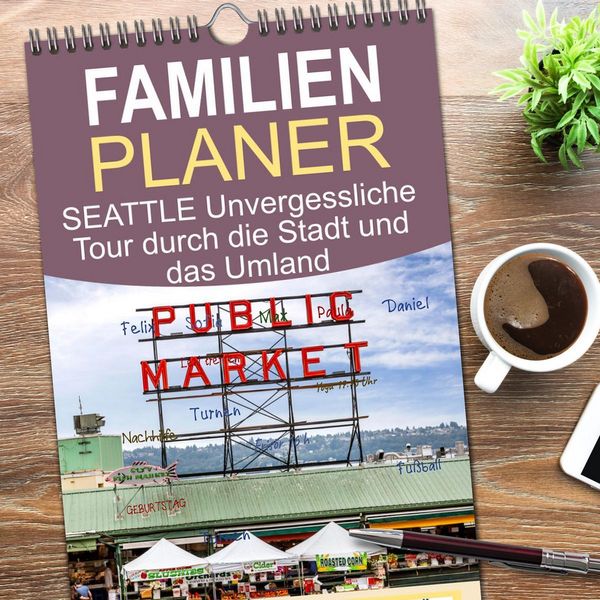 Produktbild: Familienplaner 2026 - SEATTLE Unvergessliche Tour durch die Stadt und das Umland mit 5 Spalten (Wandkalender, 21 x 45 cm) CALVENDO