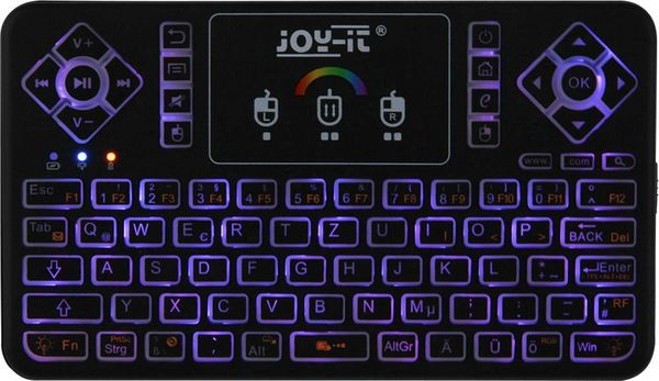 Produktbild: Joy-it TASTAMINI01 Funk Tastatur Deutsch, QWERTZ Schwarz Integriertes Touchpad