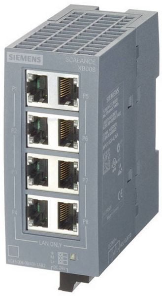 Produktbild: Siemens 6GK50080BA101AB2 SCALANCE XB008 Industrial Ethernet Switch 100MBit/s