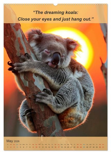 Produktbild: Funny animalistic yoga poses (High Quality Premium Wall Calendar 2026 DIN A2 portrait),CALVENDO 12 Month Wall Calendar